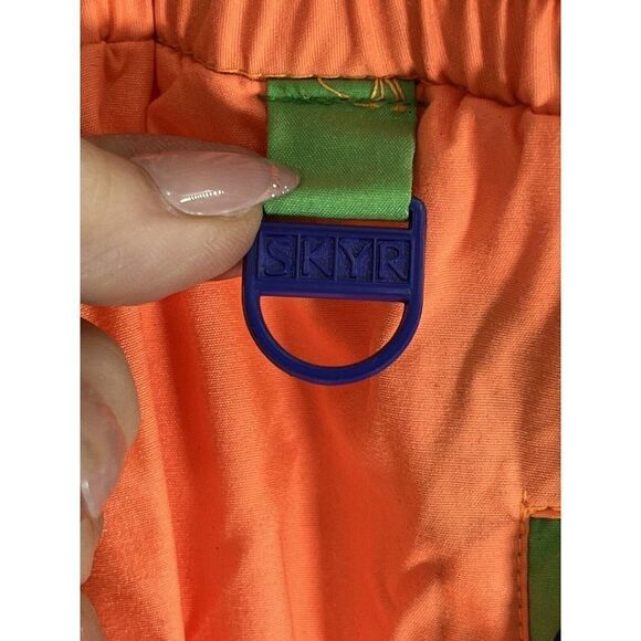 Vintage 80's Windbreaker Pants Neon Peach Nylon Size Small Zipper Cuffs Elastic - Picture 16 of 16
